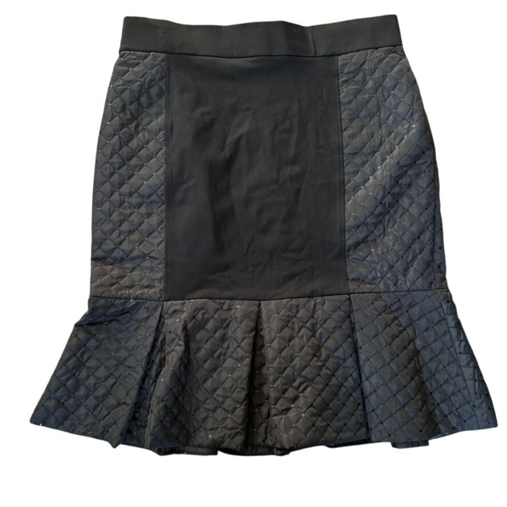 Love the Queen Quilted Fishtail Skirt Sz 2XL Black Sequins Goth Alternative